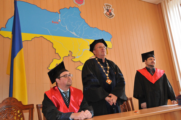 Ceremonial presentation of diplomas to masters at the Department of Construction Production and Project Management