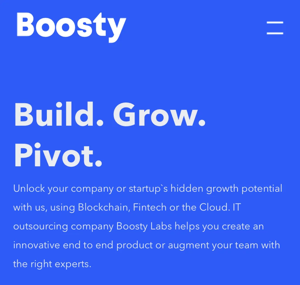 Competition for a grant from the BOOSTYLABS team