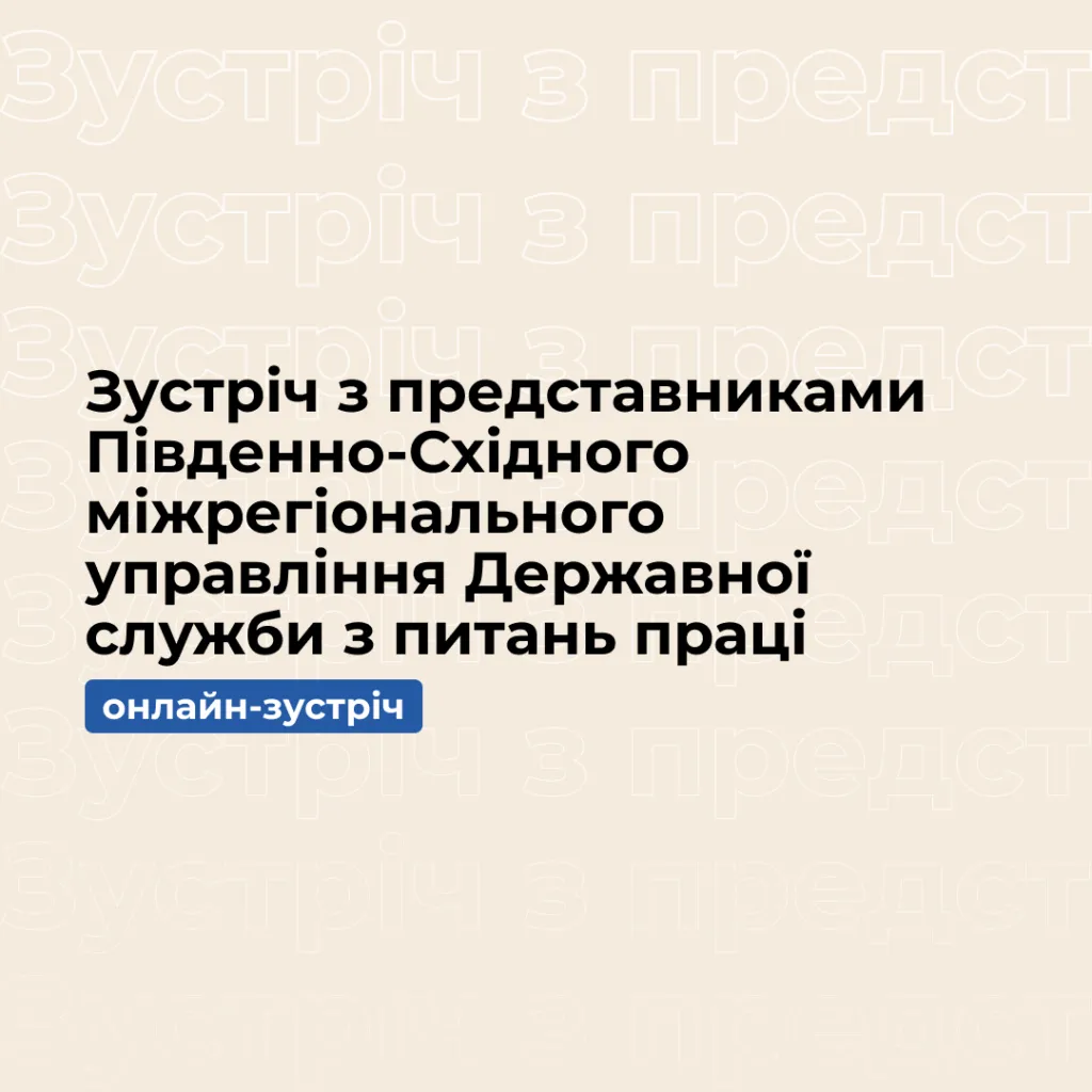 Online meeting with representatives of the South-Eastern Interregional Department of the State Labor Service