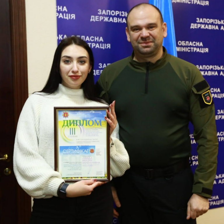 Вітаємо переможницю обласного студентського конкурсу наукових проєктів «Наука для відбудови Запорізького регіону у воєнний та повоєнний час»
