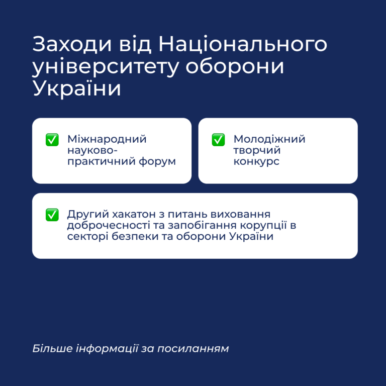 Заходи від Національного університету оборони України