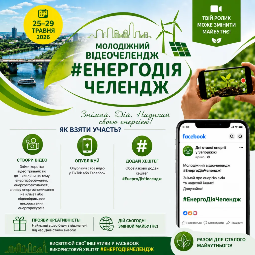 Долучайтесь до молодіжного відеочеленджу #ЕнергоДіяЧелендж!