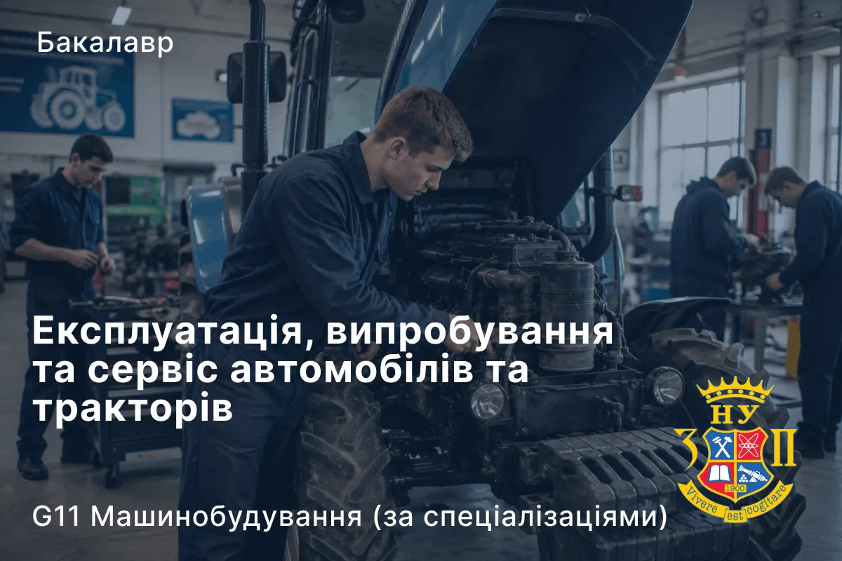 Експлуатація, випробування та сервіс автомобілів та тракторів