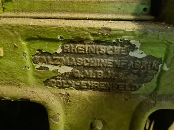 Заводська табличка Rheinische Walzmaschinenfabrik, Cöln-Ehrenfeld